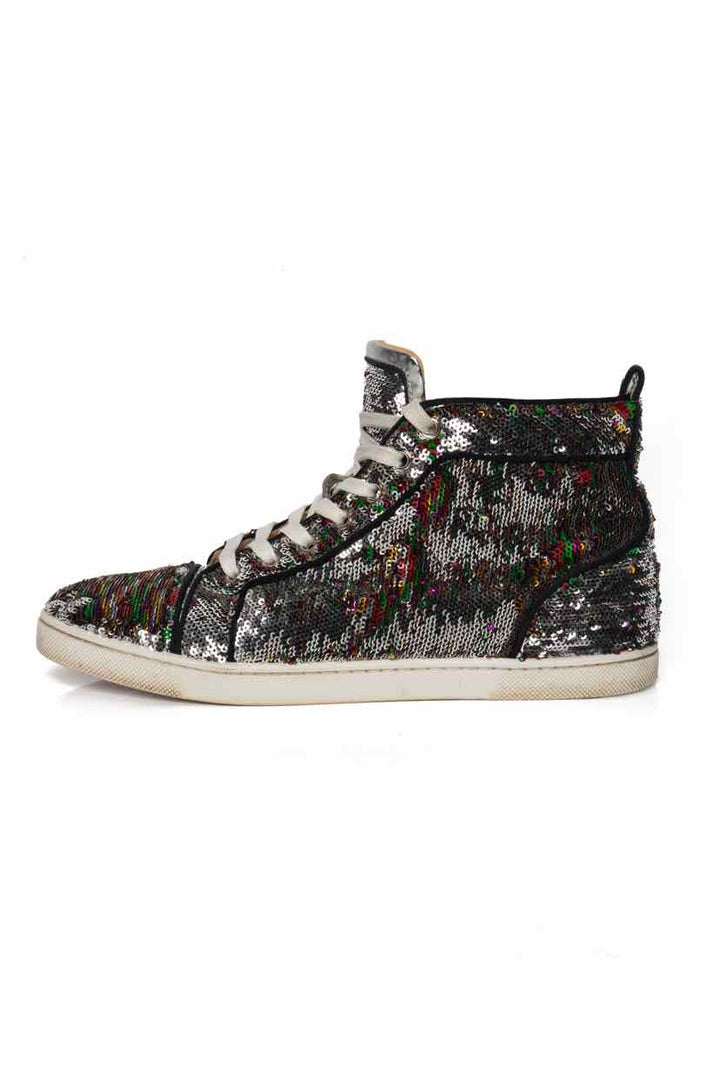 Christian Louboutin Size 38 High Top Sequin Embellished Sneaker