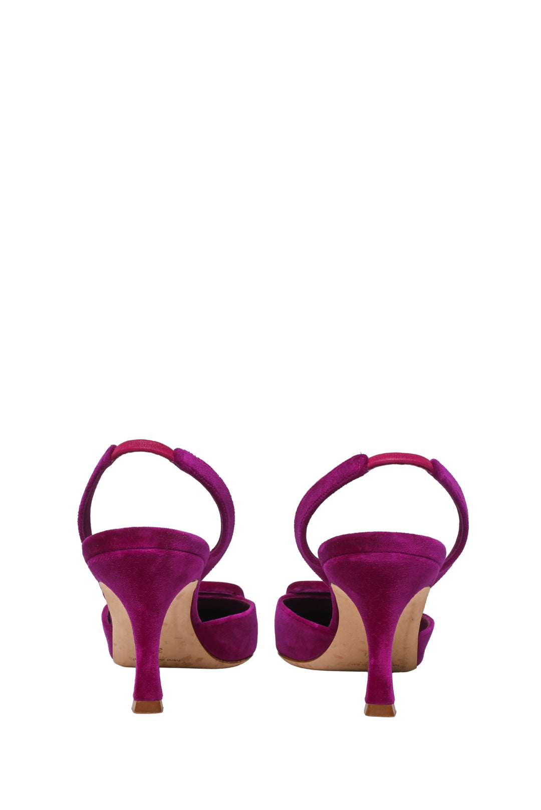 Manolo Blahnik Size 37.5 Maysli Velvet Slingback Pumps