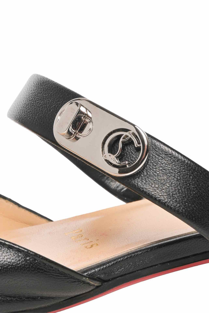 Christian Louboutin Size 38 Choc Lock Flat Mules