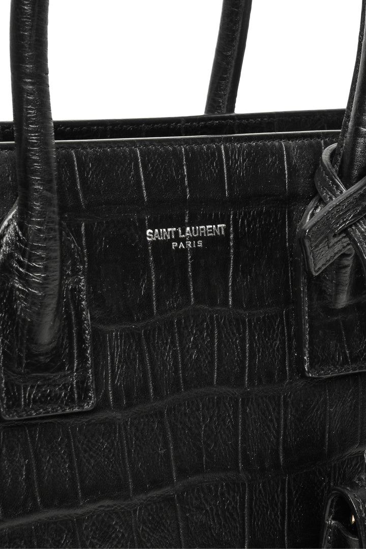Saint Laurent 2015 Croc Embossed Baby Sac De Jour Tote