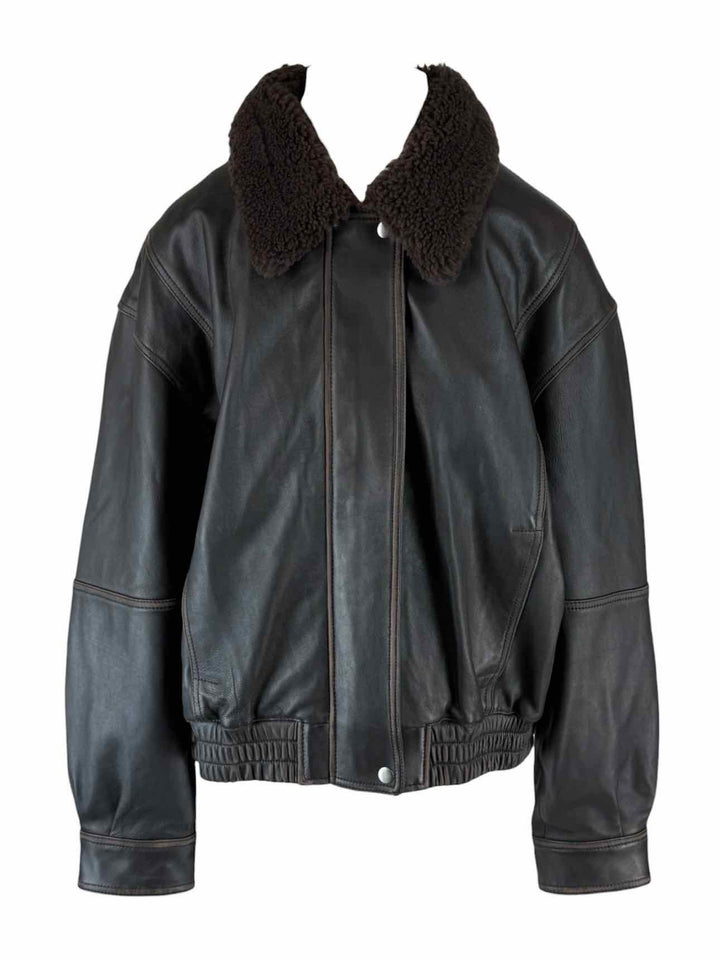 Aritzia Size L Leather Bomber Jacket