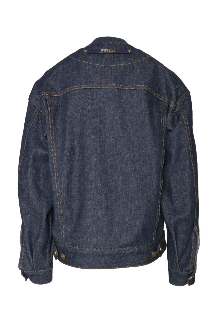 Fendi Size 36 Silk Quilted Denim Jacket