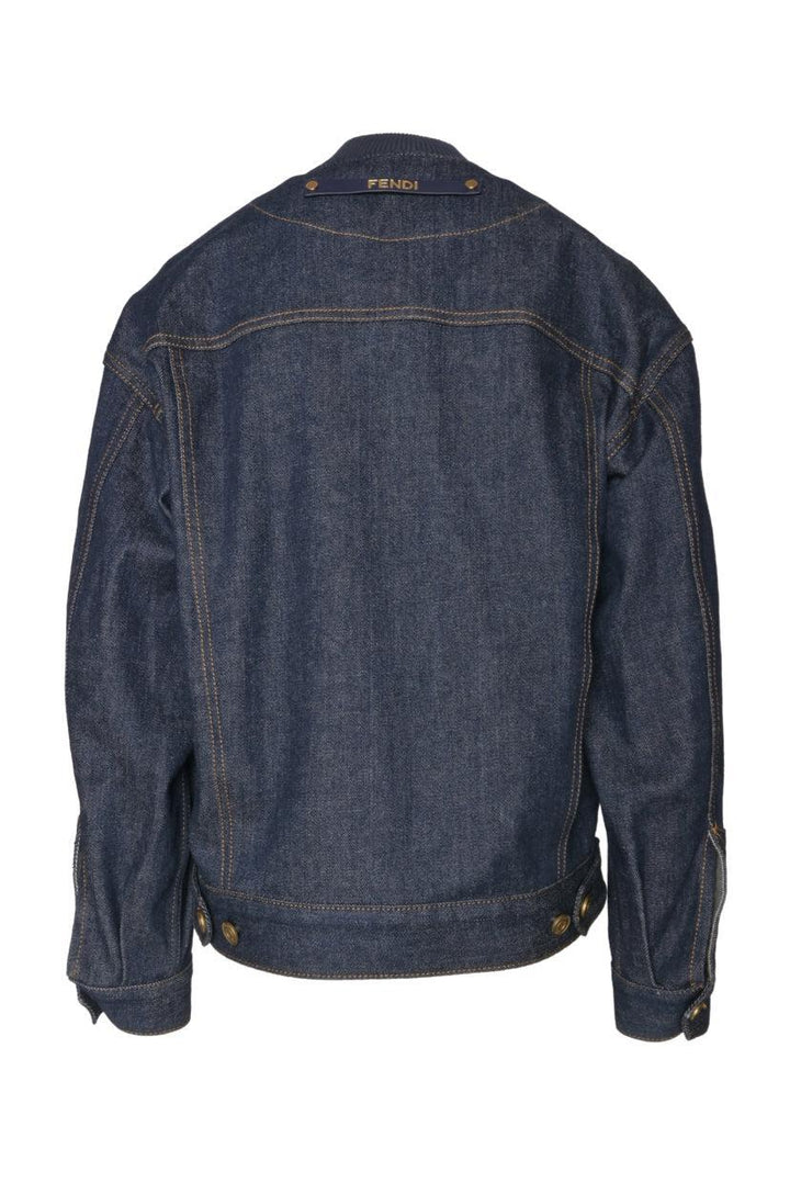 Fendi Size 36 Silk Quilted Denim Jacket