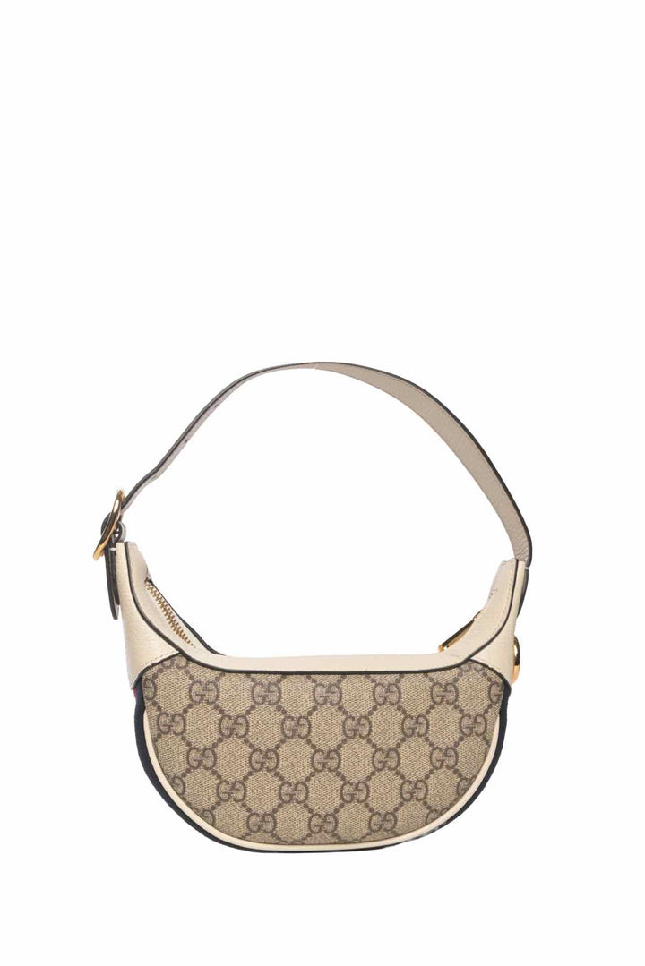 Gucci GG Supreme Web Mini Ophidia Half Moon Hobo