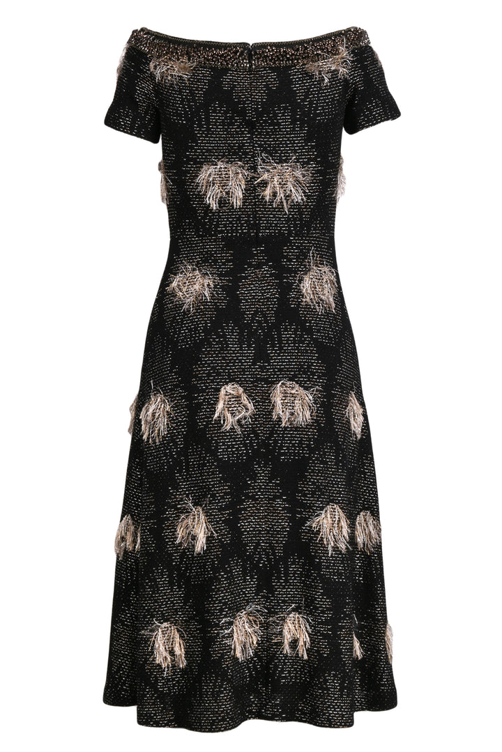 St. John Couture Size 2 Bead Embellished Off the Shoulder Dress