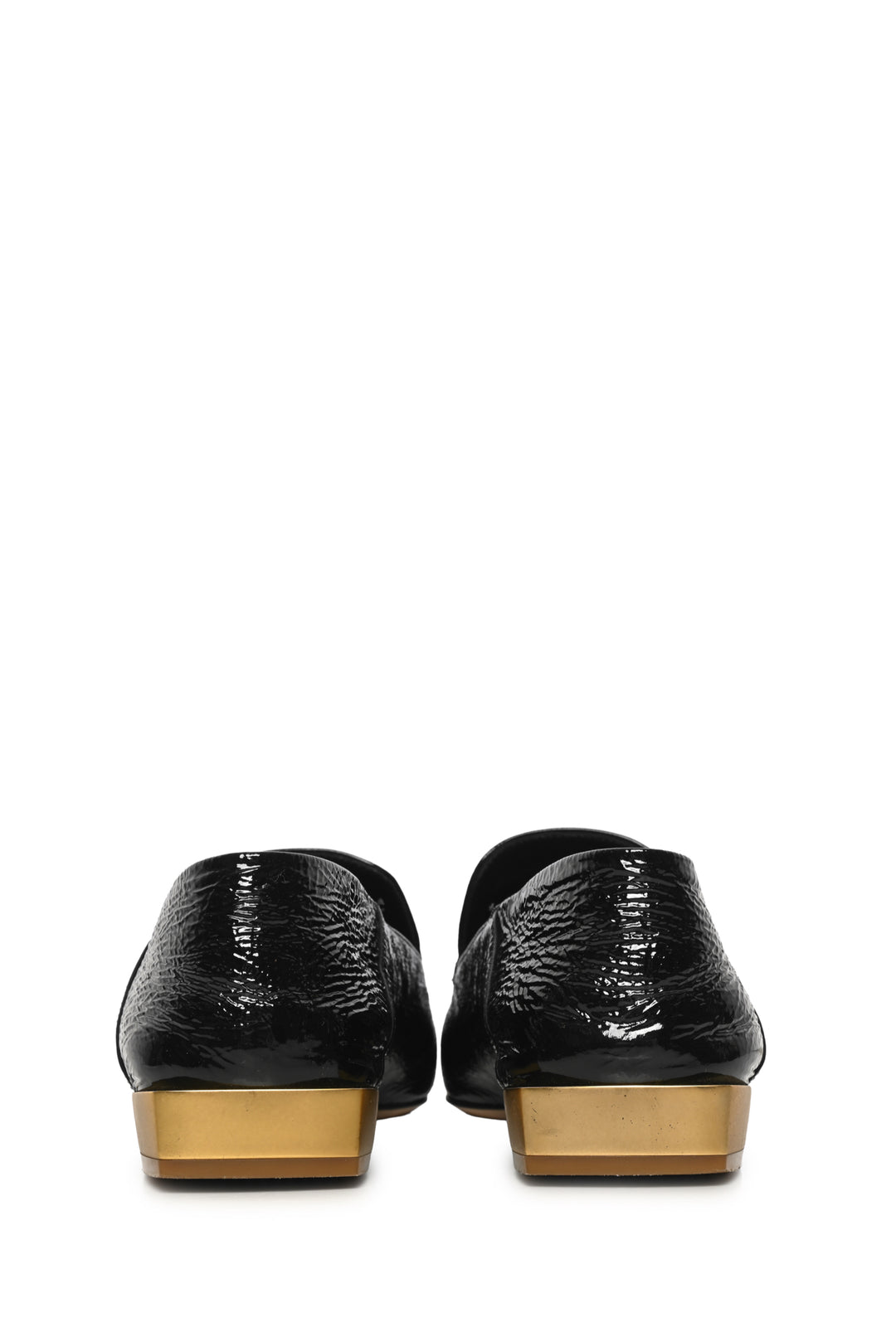 Salvatore Ferragamo Size 7 Lana Crinkle Patent Flats