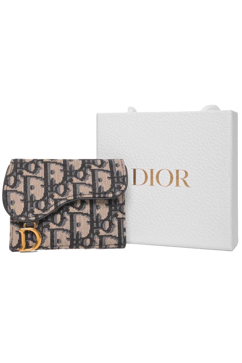 Dior Oblique Jacquard Saddle Flap Card Holder