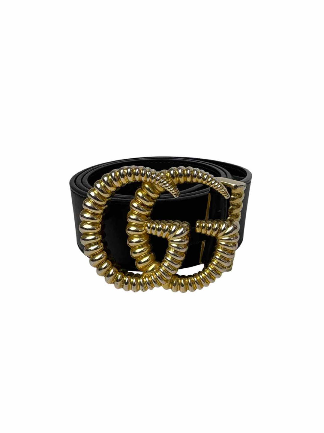 Gucci Size 32 Torchon Logo Buckle Leather Belt