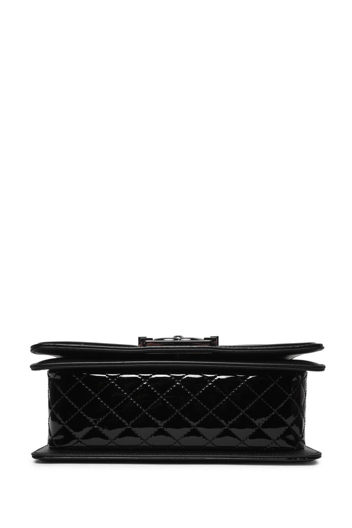 Chanel 2013-2014 Patent Chevron Quilted Small Boy Bag