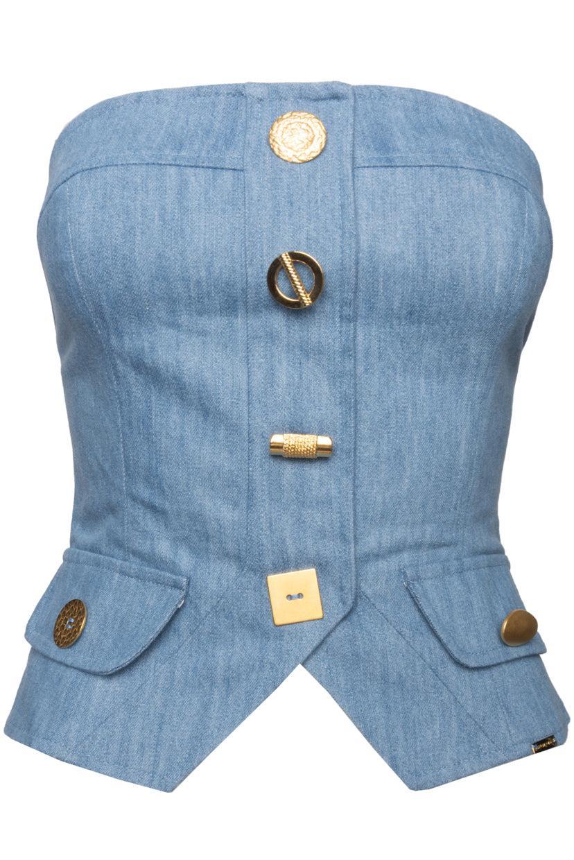 Francoise Size 36 Denim Bijou Top