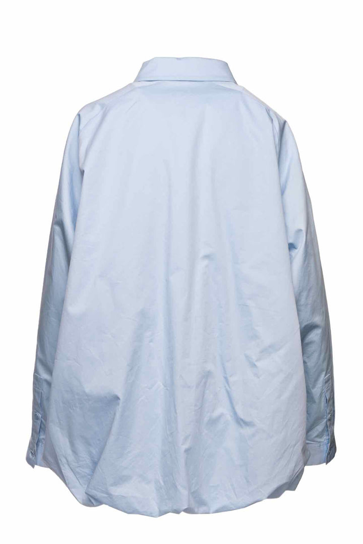 Tibi Size M Eco Poplin Bubble Hem Shirt