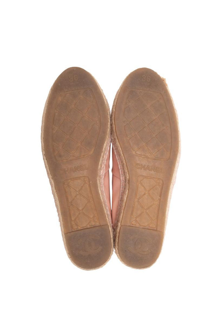 Chanel Size 36 Patent Leather Espadrille Flats