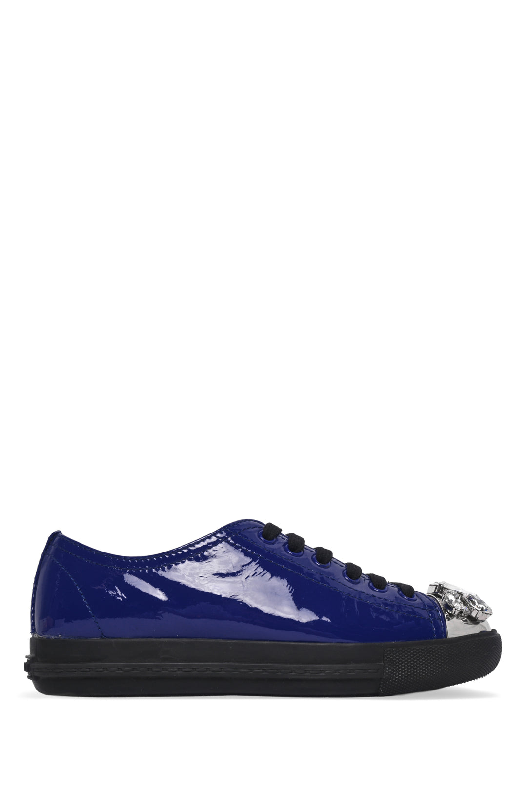 Miu Miu Size 35.5 Patent Leather Embellished Sneaker