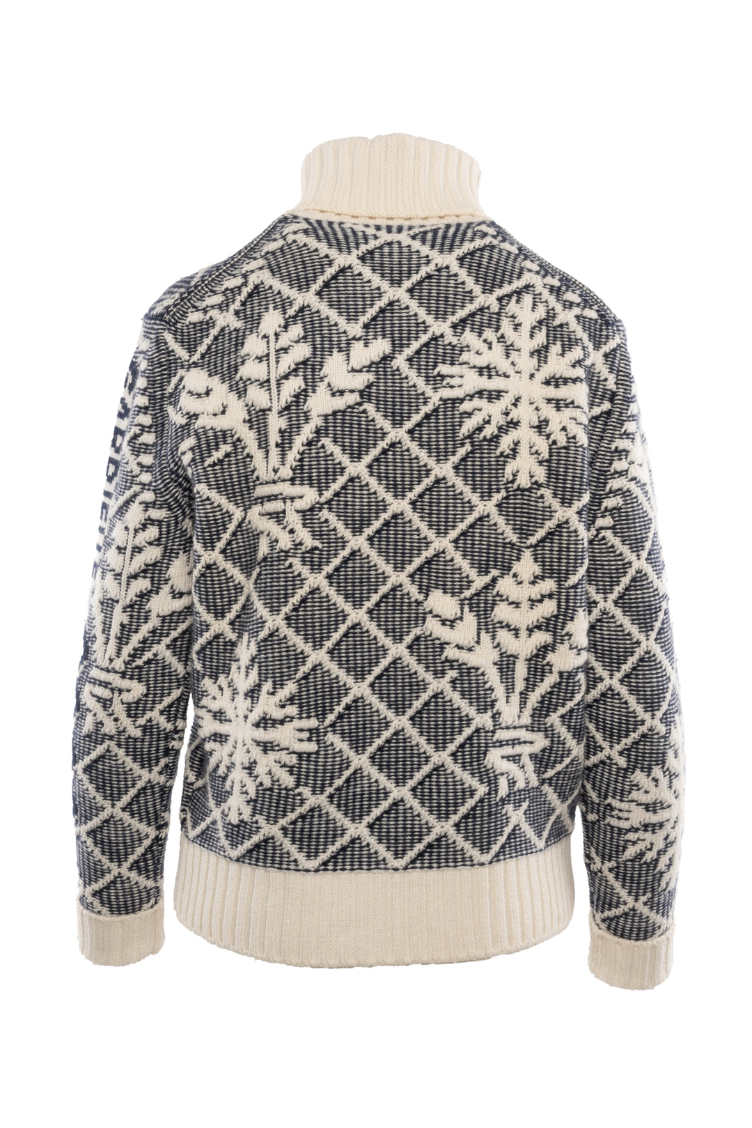 Chanel Size 36 Diamond & Snowflake Pattern Cashmere Turtleneck Sweater