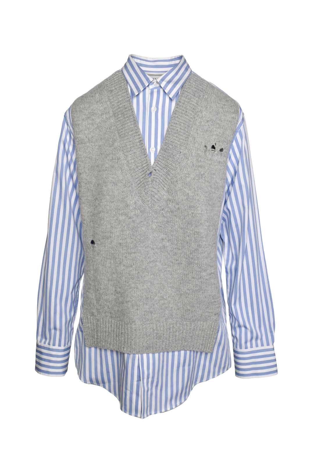 Maison Martin Margiela Size 40 Distressed Vest Layered Shirt