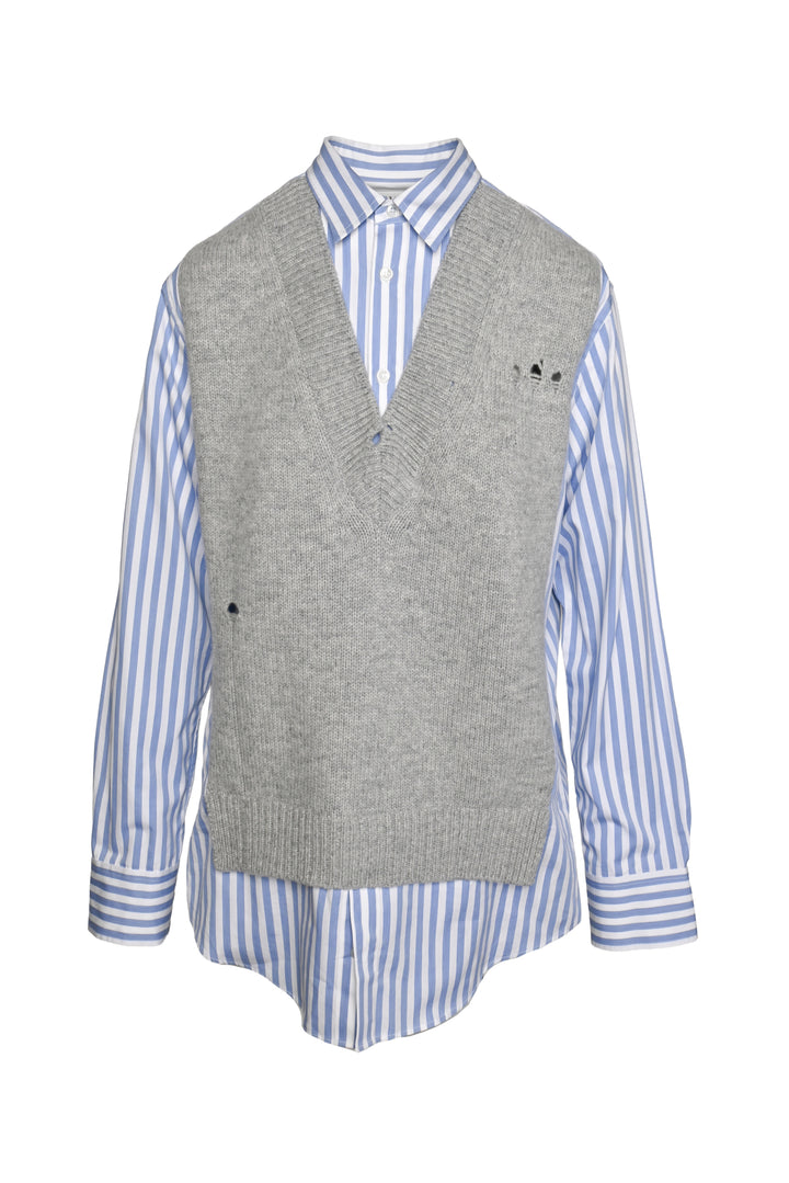 Maison Martin Margiela Size 40 Distressed Vest Layered Shirt