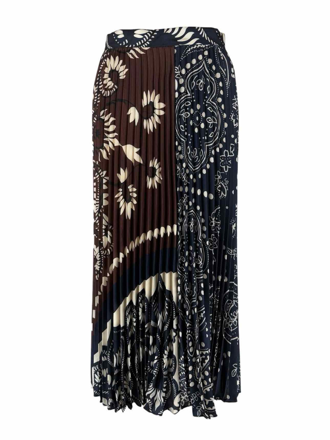 Weekend Max Mara Size 0 Paisley Pleated Midi Skirt