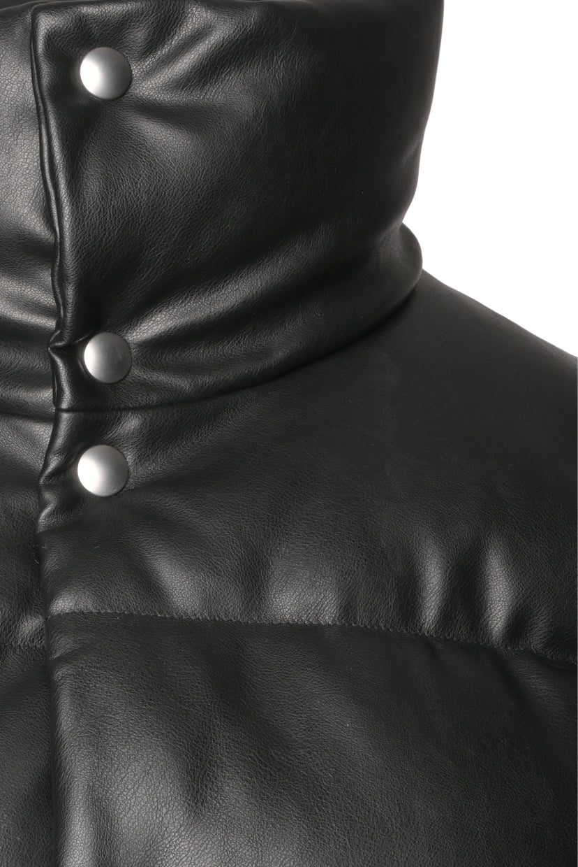 Sandro Size S Faux Leather Puffer Jacket