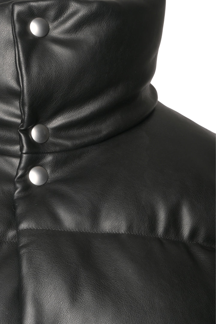 Sandro Size S Faux Leather Puffer Jacket