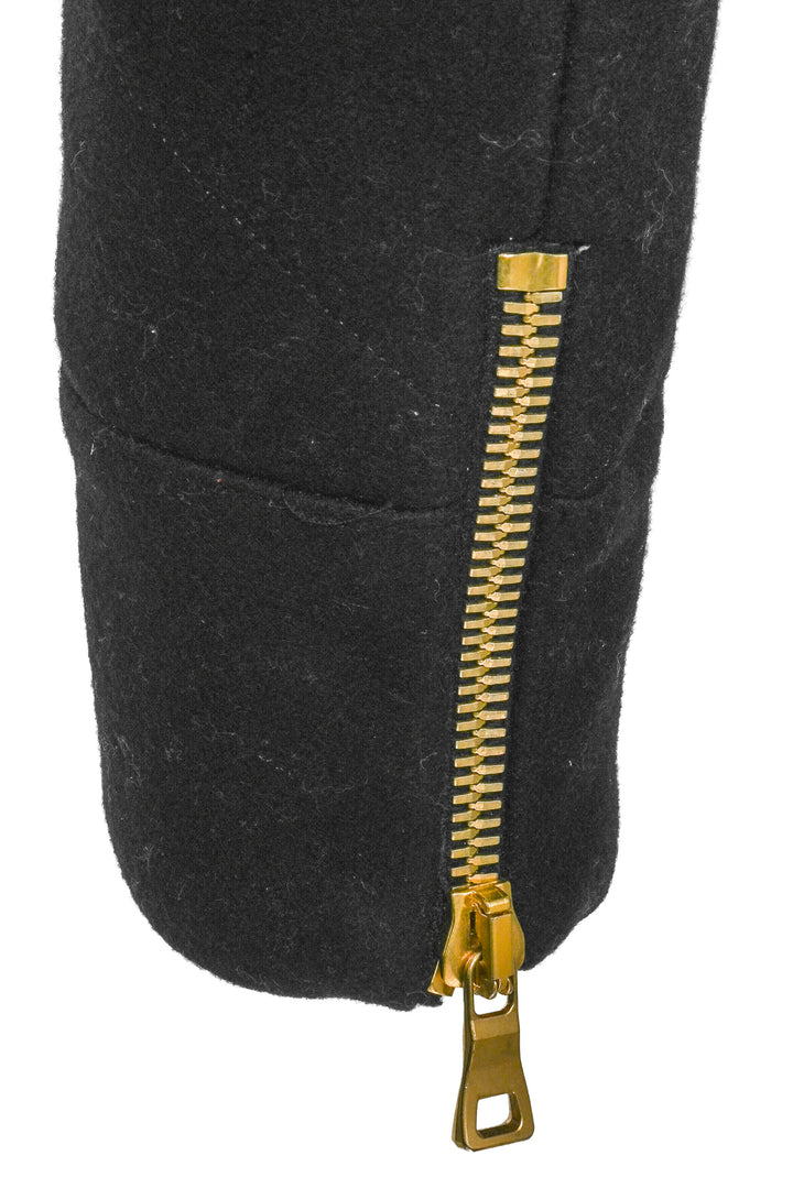 Balmain Size 36 Wool-Blend Quilted Moto Jacket