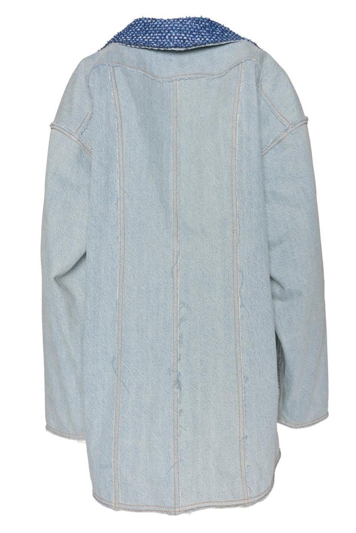 Chanel Size 36 Tweed & Denim Raw Edge Blazer Jacket