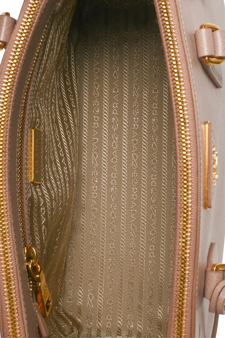 Prada Saffiano Small Double Zip Galleria Tote
