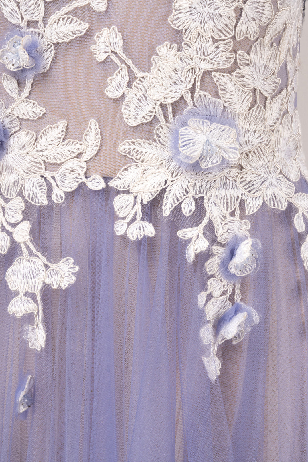 Tadashi Size 6 Cherry Blossom Embroidered Tulle Dress