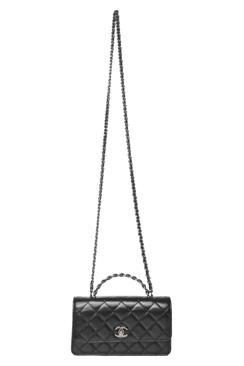 Chanel Quilted Calfskin Top Handle Wallet On Chain