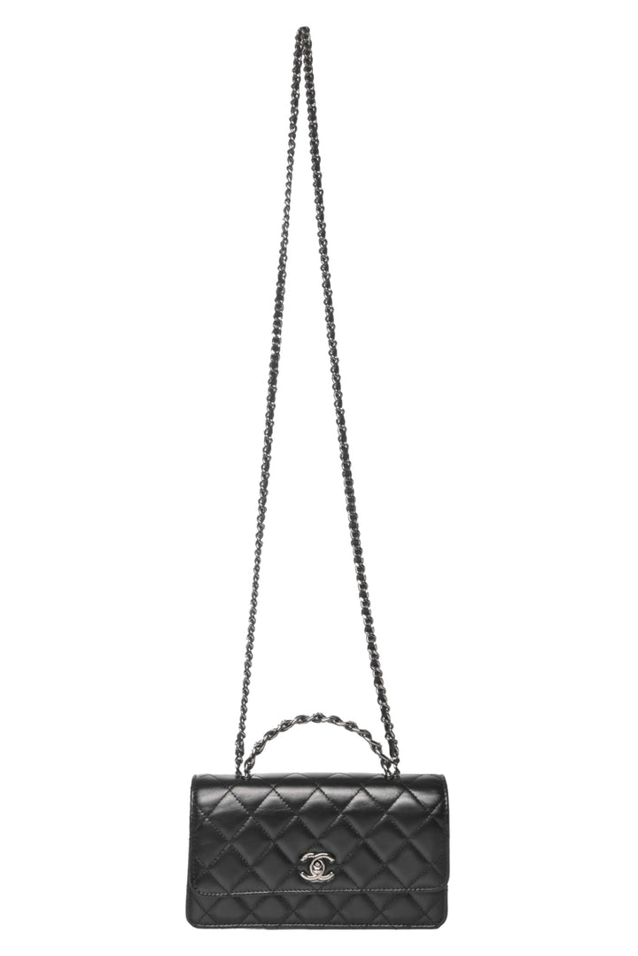 Chanel Quilted Calfskin Top Handle Wallet On Chain