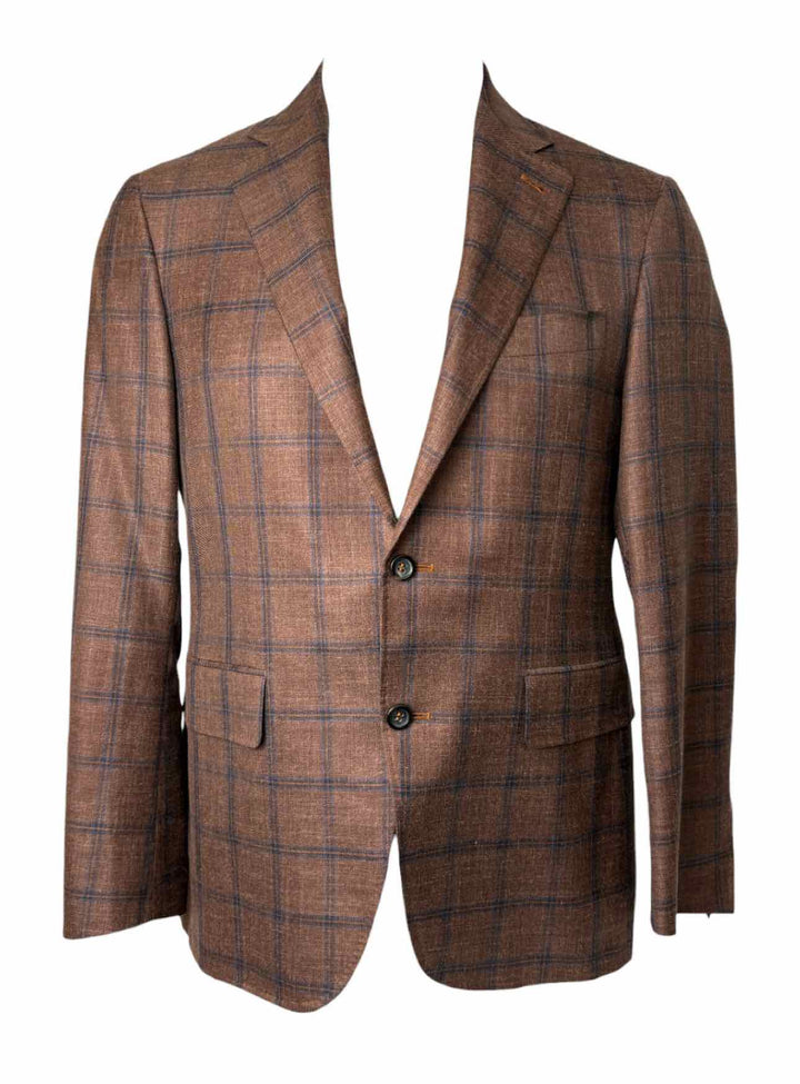 Canali Size 40 Men's Check Wool Blend Blazer