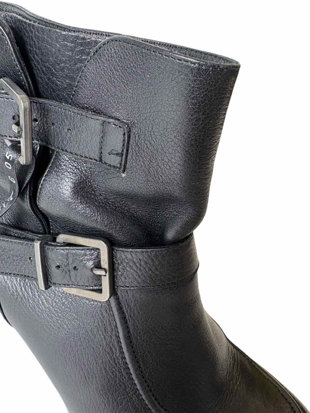 Robert Clergerie Size 37.5 Melody Noir Leather Ankle Boots