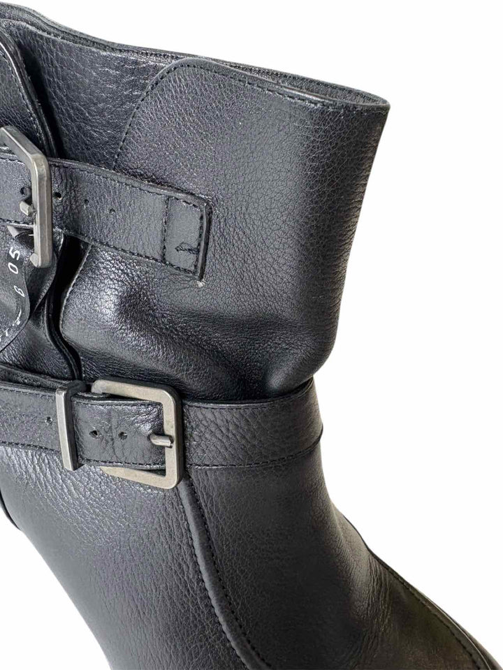 Robert Clergerie Size 37.5 Melody Noir Leather Ankle Boots