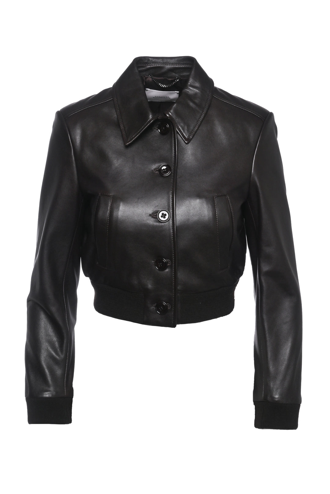 Dorothee Schumacher Size 1 Sleek Statement Cropped Leather Jacket