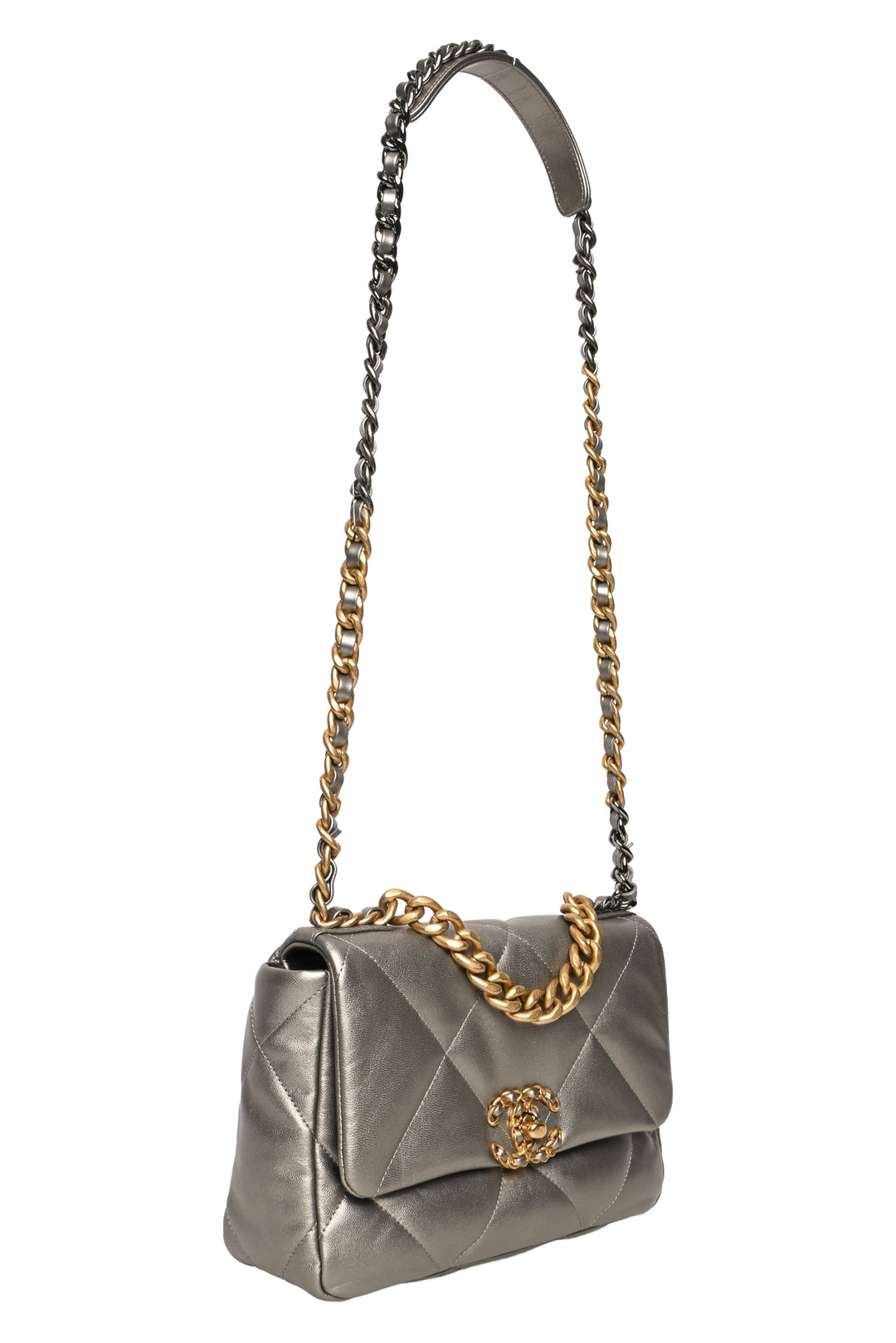 Chanel 2020 Small 2-Tone Quilted 'Chanel 19' Flap Bag