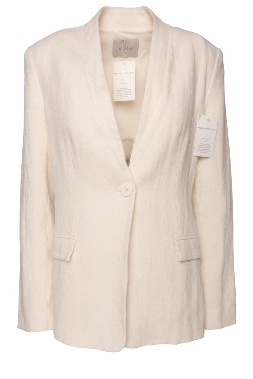 St. Agni Size S Linen Cutout Blazer