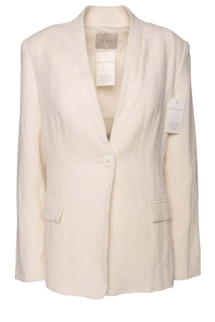 St. Agni Size S Linen Cutout Blazer