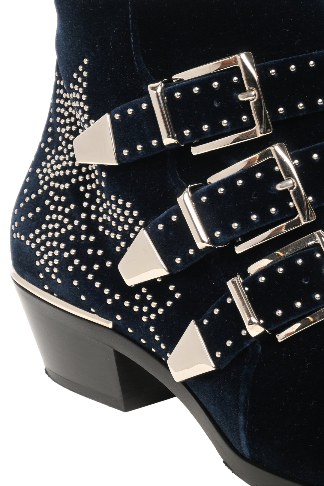 Chloe Size 37 Susanna Studded Velvet Ankle Boots