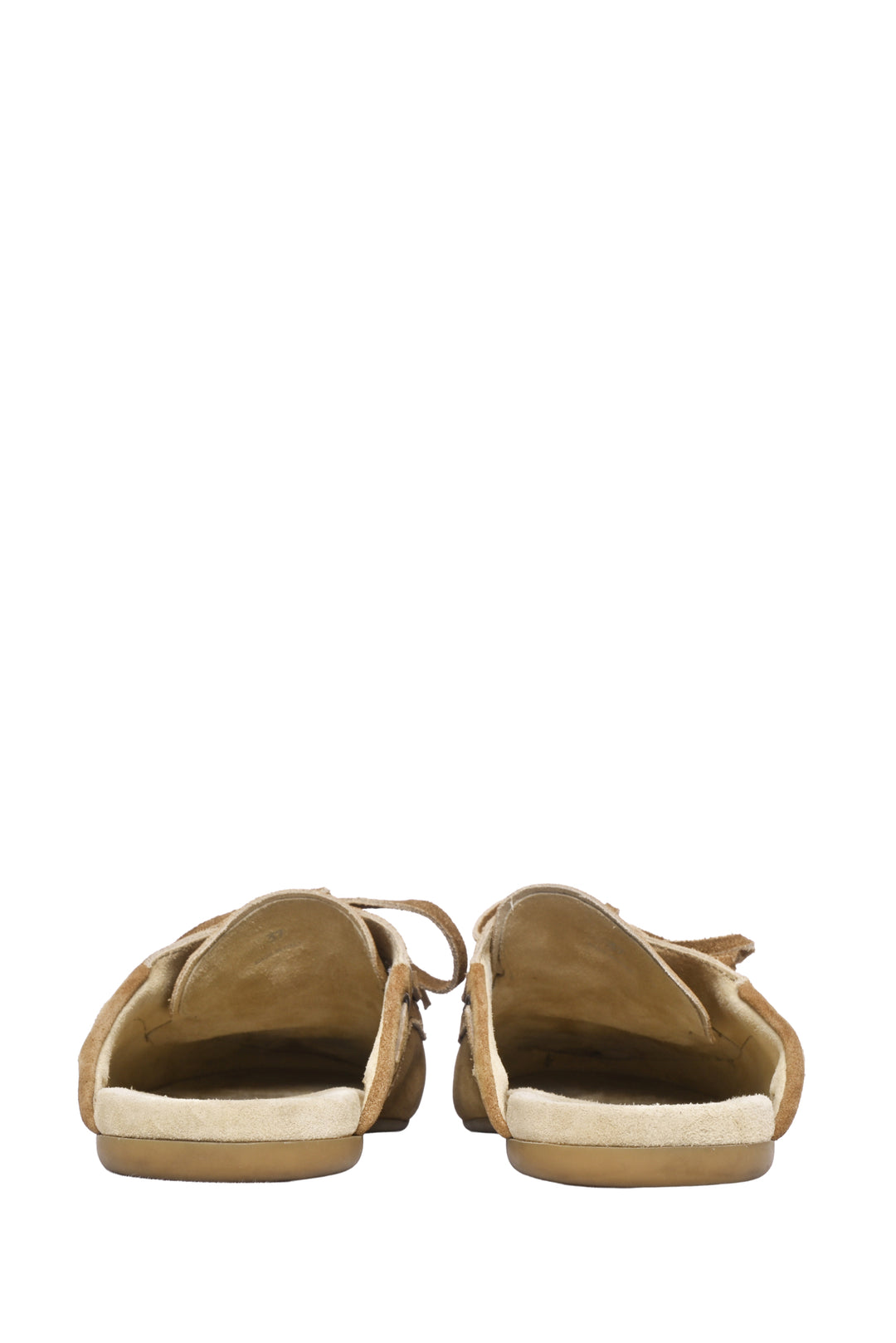 Miu Miu Size 37 Faded Suede Bow Accent Mules