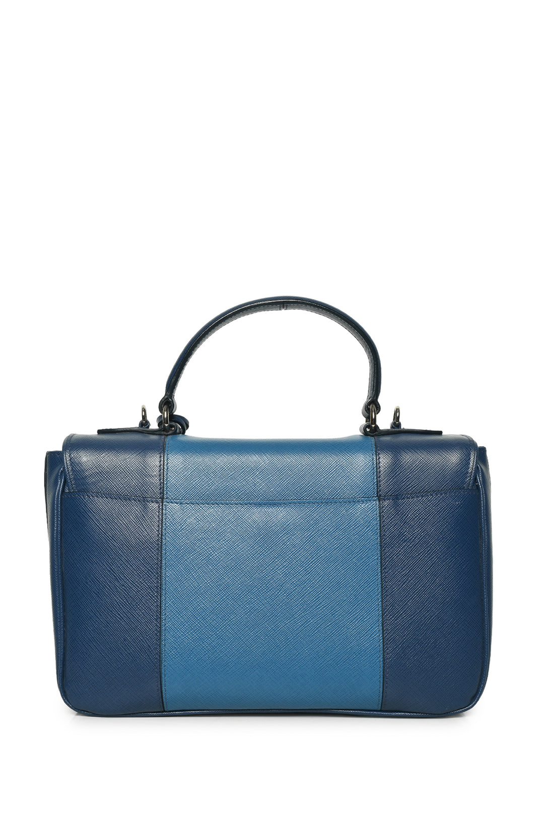 Prada 2015 Bicolor Saffiano Sound Lock Top Handle Satchel