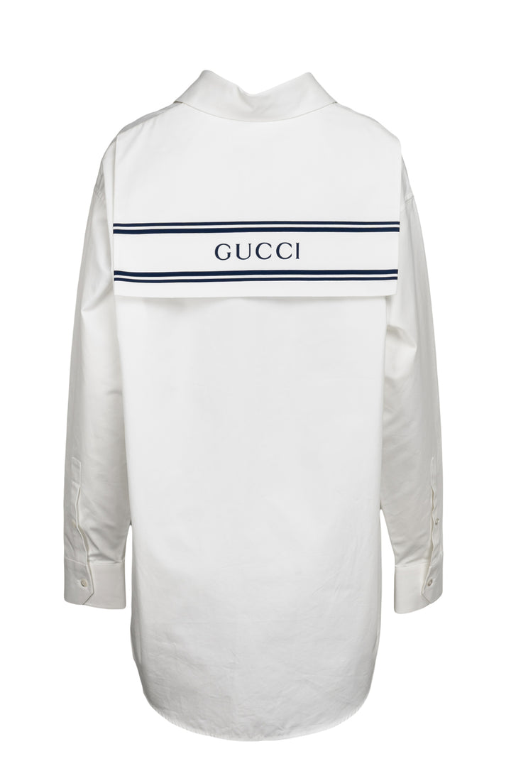 Gucci Size 44 Oversized Logo Poplin Shirt