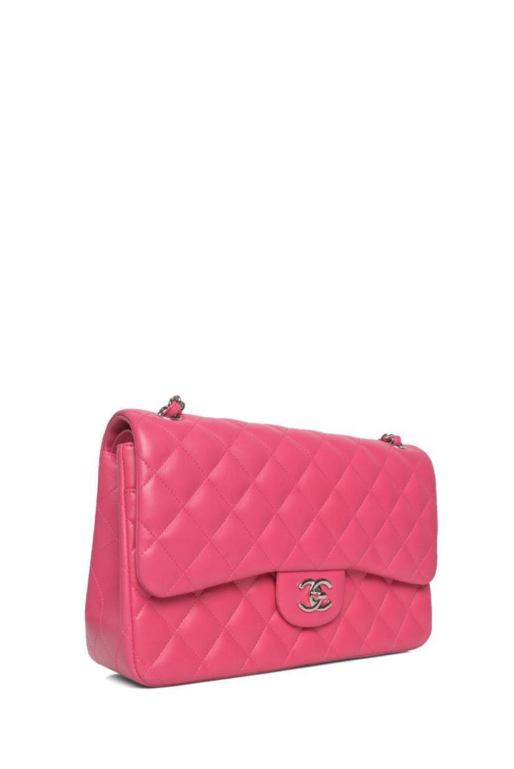 Chanel 2014 Quilted Lambskin Jumbo Double Flap Shoulder Bag