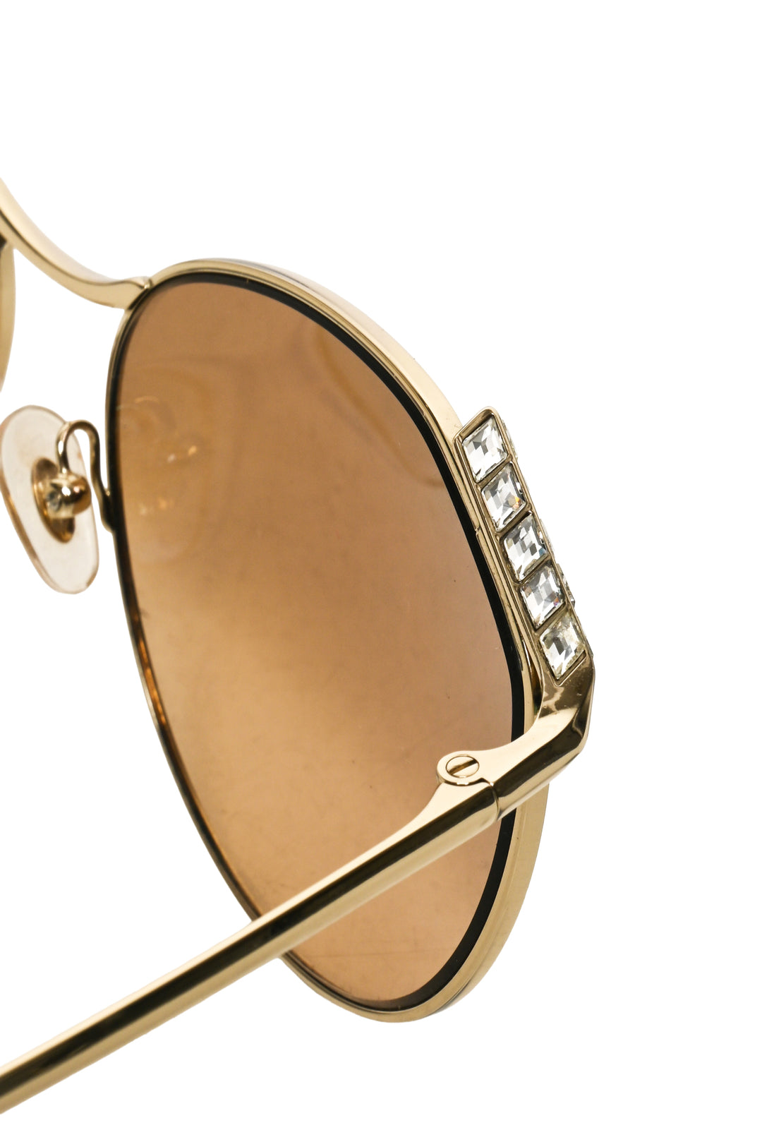 Tiffany Crystal Embellished Metal Round Frame Sunglasses