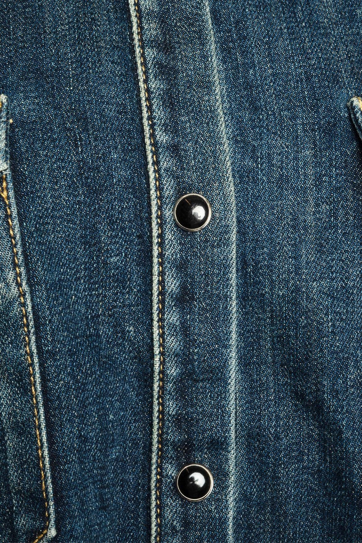 Nili Lotan Size L Travis Frayed Denim Shirt