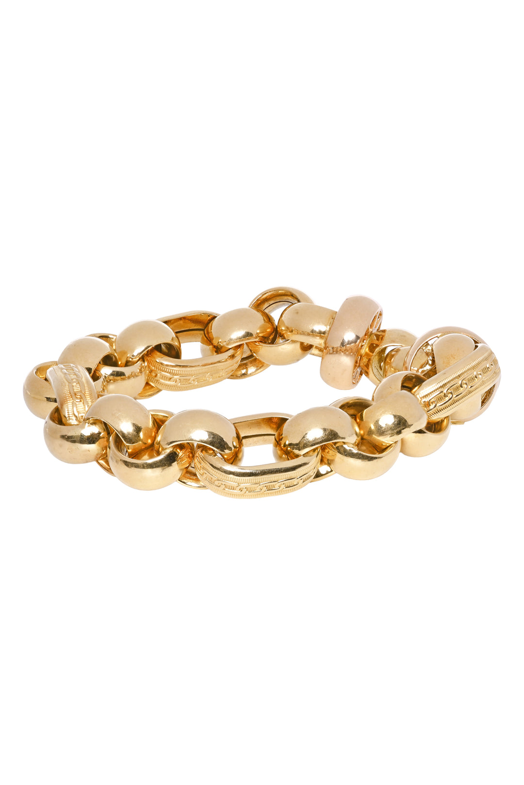 18K White, Yellow and Rose  Gold Bracelet With Diamonds