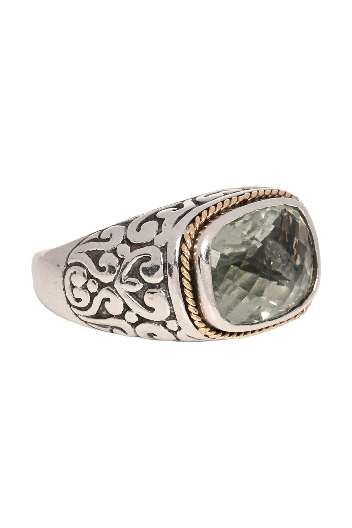 Effy Size 7 18K Gold, 925 & Green Amethyst Ring