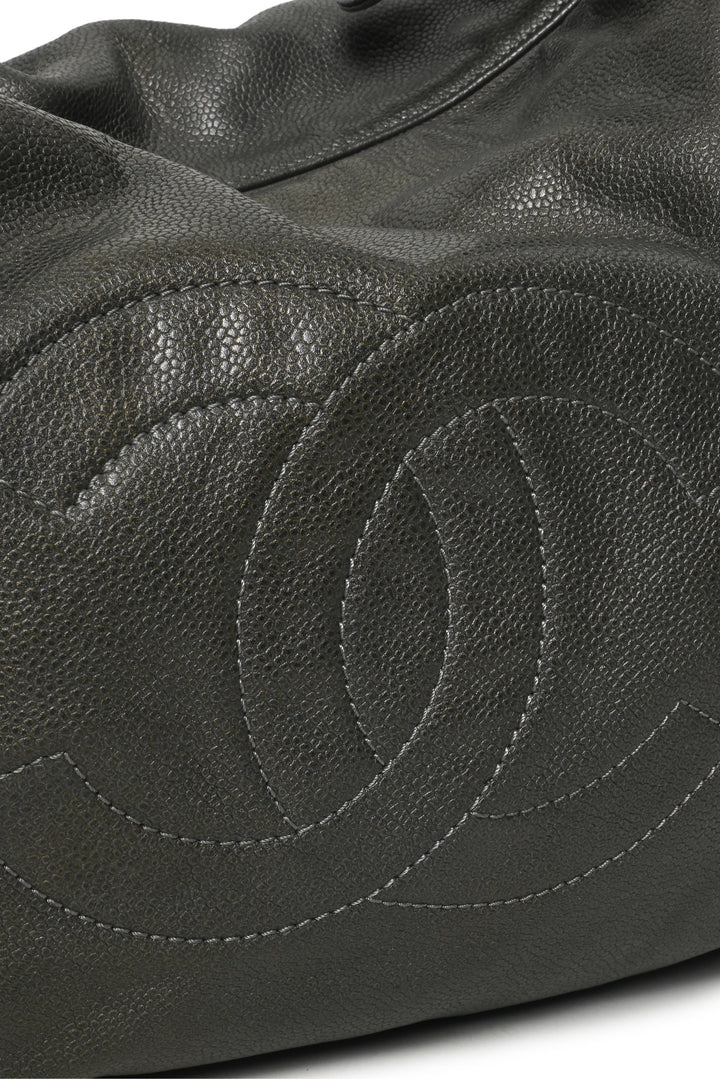 Chanel 2009-2010 Pewter Glazed Caviar Leather 31 Hobo