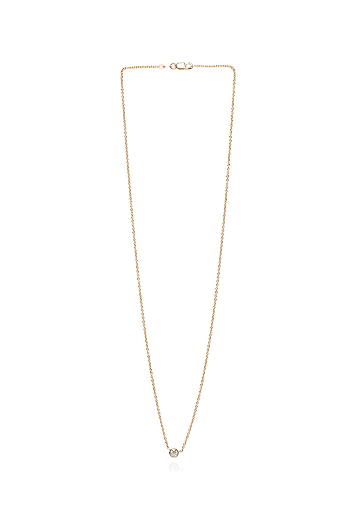 Ragnar 0.25ct Natural Round Bezel Set Diamond Solitaire Necklace