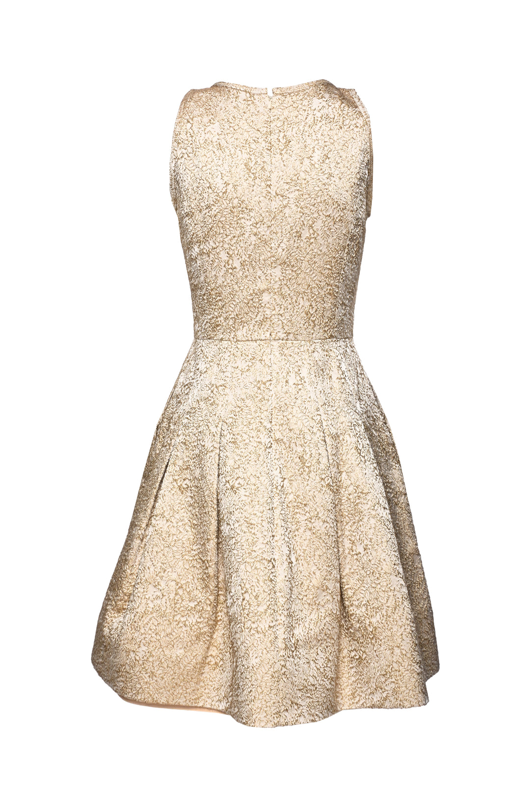 Oscar De La Renta Size 4 Metallic Jacquard Sleeveless Dress