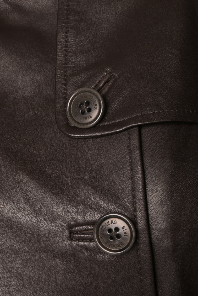 Brooks Brothers Size 2 Leather Trench Coat