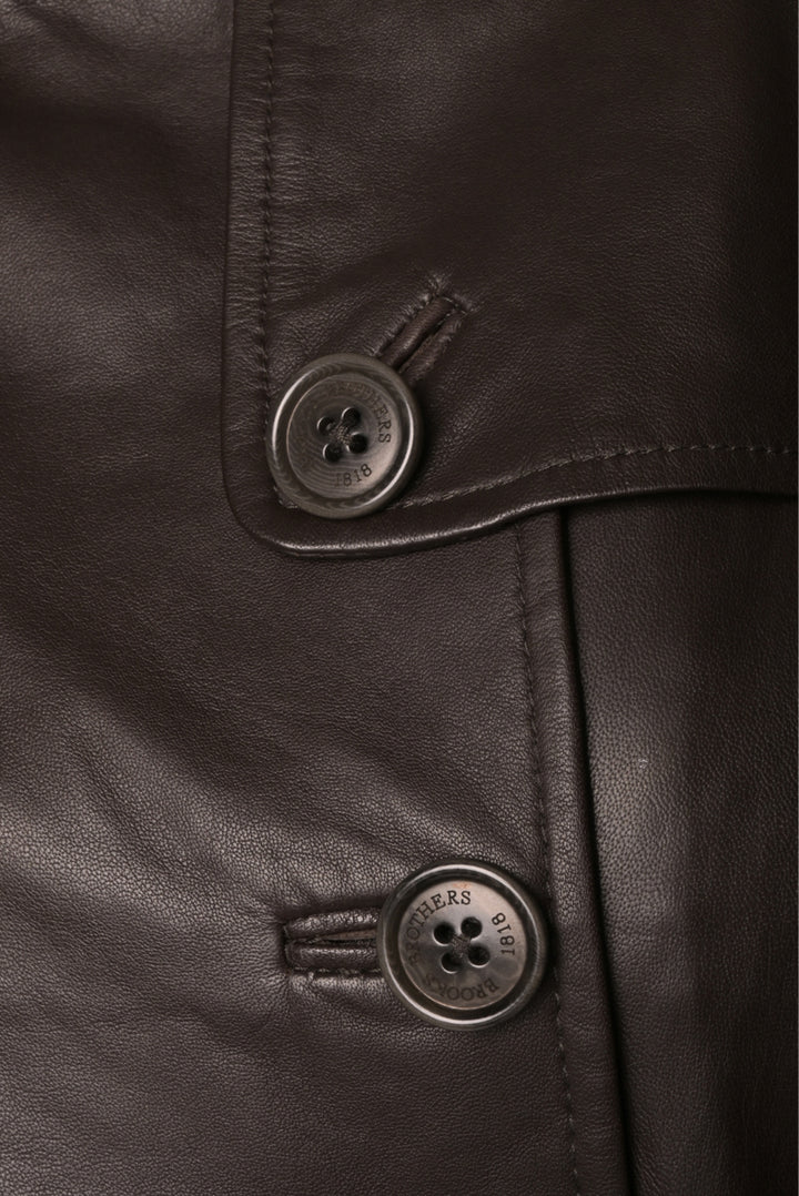 Brooks Brothers Size 2 Leather Trench Coat